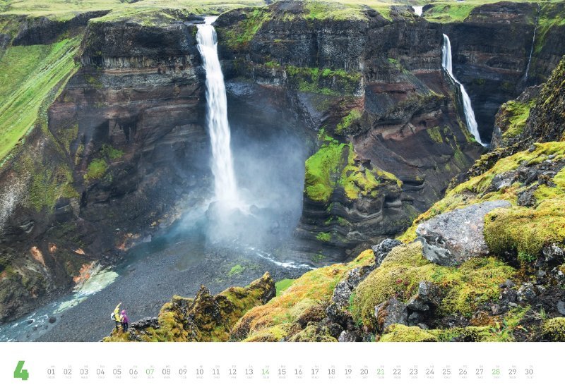 Das Aprilblatt ziert Islands dritthöchster Wasserfall, der Haifoss (Fotografie: Dan Patitucci)
